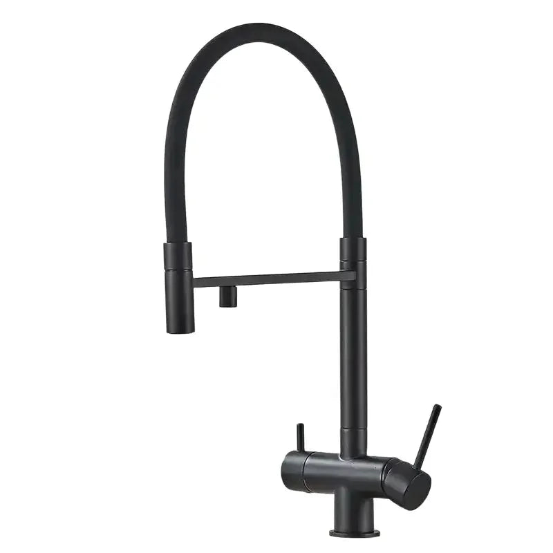 Flexible Küchenarmatur mit Gelenkauslauf in Schwarz