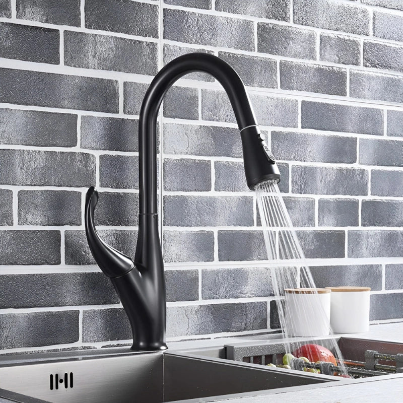 Küchenarmatur im italienischen Design in Schwarz