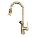 Goldene Küchenarmatur mit ausziehbarer Brause - Ansicht 1
