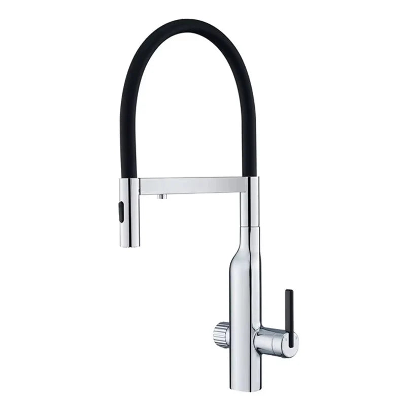Küchenarmatur in Kupferoptik aus Messing in Chrom
