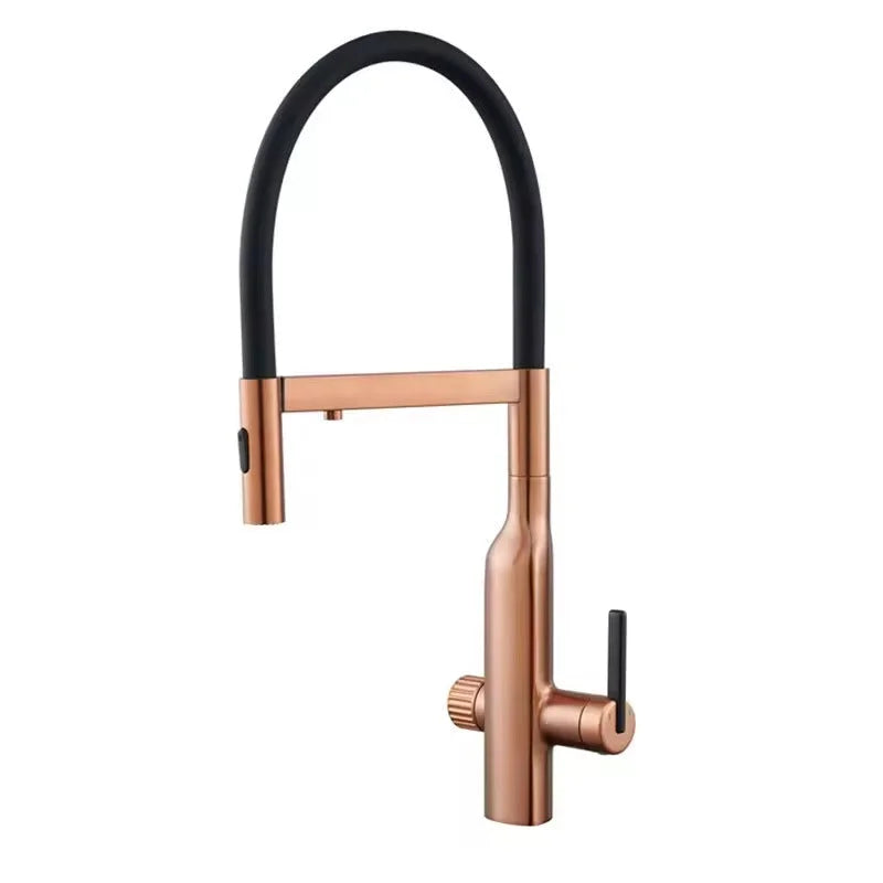 Küchenarmatur in Kupferoptik aus Messing in Roségold/Kupfer